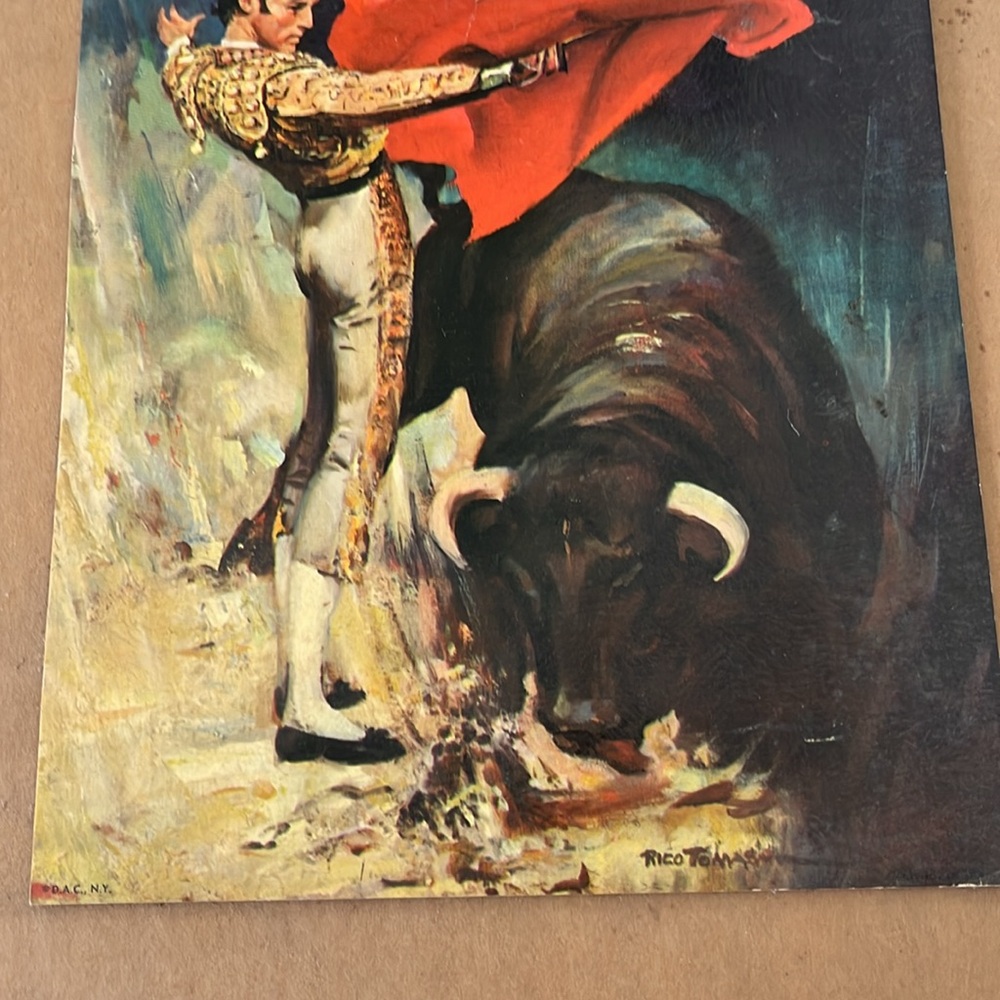 Vintage 1950s Spanish Matador Bullfighter Print Rico Tomaso - Picture 4 of 5